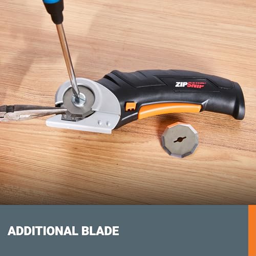 WORX WX082L Cordless Fabric & Cardboard Cutting Scissors with 2 Blades & Case