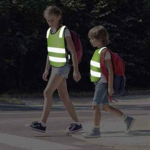 Geyoga Kids Reflective Vest Child Toddler Safety High Visibility Vest Yellow for Cycling Walking Skiing