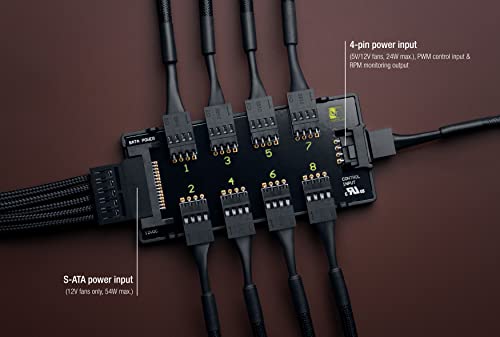 Noctua 8-Port PWM Fan Hub with Magnetic Mount and Short Circuit Protection