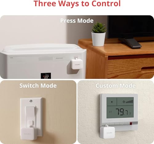 SwitchBot Bluetooth Button Pusher for Rocker & One-Way Switches, App & Timer Control, No Tools, Optional Hub, White