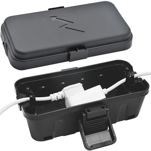 Hrensaw Small Waterproof Electrical Connection Box for Outdoor Use - Black, IP54 Rated