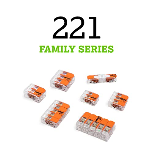 WAGO Lever-Nuts® 5-Conductor Splicing Connectors Box of 15 - Transparent Housing