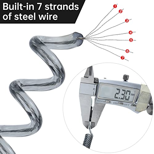 Fishing Lanyard Heavy Duty Retractable Coiled Tether with Carabiner for Pliers, Boating, Tools