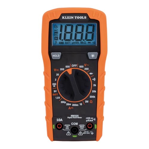 Klein Tools MM325 Digital Multimeter Manual-Ranging 600V AC/DC Voltage Tester