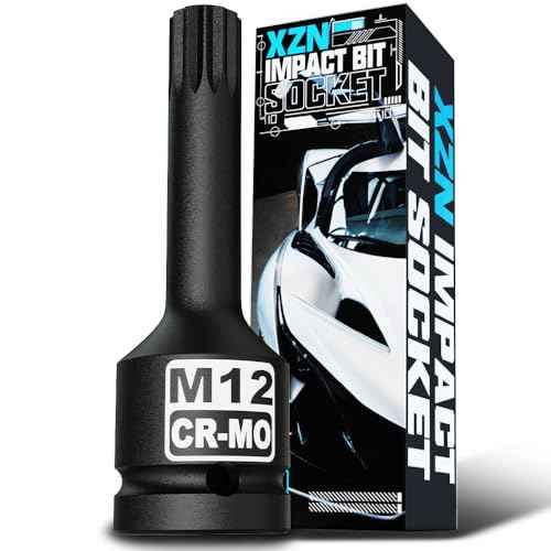1/2" Drive M12 XZN Bit Socket, Triple Square Spline Bit Socket, CR-MO, Professional Mechanic and Auto Repair