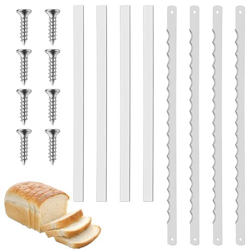 Sorcristy 8-Pack 10.75in Serrated Bread Knife Blades with Guard & Screws – Replacement Lame for Bread Bow