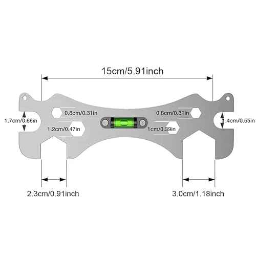 Faucet Wrench Shower Spanner 9mm 12mm 14mm 17mm 23mm 30mm Screw Nut Openings with Level for Shower Repair Bathroom Hose Pipe Plumbing Removal Basin Tap Drain Sink Tool