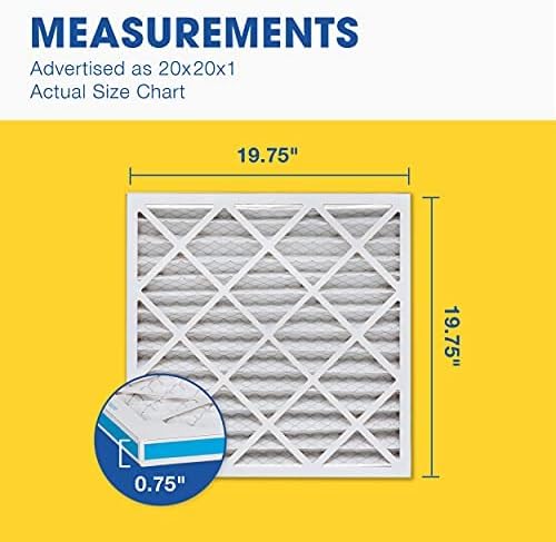 Aerostar 20x20x1 MERV 8 Pleated Air Filters - 6 Pack for HVAC & Furnace