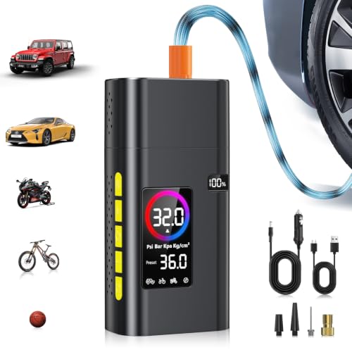 AIPOWAY Cordless Tire Inflator Black 180 PSI for Car, Bike, Motorcycle
