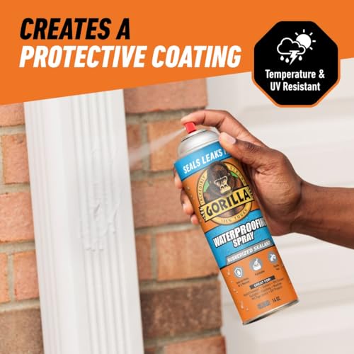 Gorilla Waterproofing Spray Clear 14 oz - Flexible Rubber Sealant, Pack of 1