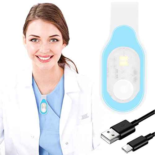 Nurse Lights for Night Shift Rechargeable Nursing Night Light Clip on Hands Free LED Flashlights for Walking Running Pets Outdoor Emergency (Blue)