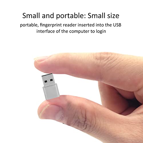 USB Fingerprint Reader, Portable Security Key Biometric Fingerprint Scanner for 10 11 32/64 Bits, 360 Degrees Touch Fast Matching
