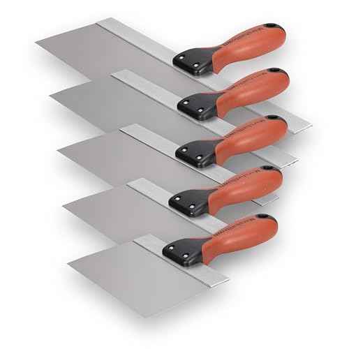 MARSHALLTOWN Drywall Taping Knife Set, 5-Piece Kit, 6-14 Inch Stainless Steel Blades, Made in the USA, DTKTP2