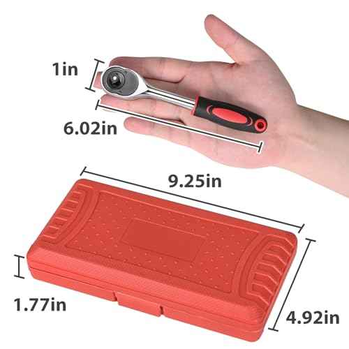 Egofine 46 Pieces 1/4 inch Drive Socket Ratchet Wrench Set, with Bit Socket Set Metric and Extension Bar for Auto Repairing and Household, with Storage Case