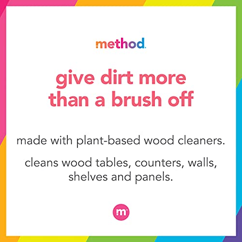 Method Daily Wood Cleaner, Almond, Plant-Based Formula That Cleans Shelves, Tables and Other Wooden Surfaces While Removing Dust & Grime, 28 oz Spray Bottles, (Pack of 1)