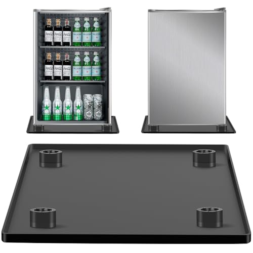 Mini Fridge Mat with 4 Base Risers - 24x24 inch, Leak-Prevention Pad