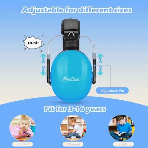 ProCase Noise Cancelling Headphones for Kids Toddler, SNR 27dB Noise Reduction Ear Muffs, Hearing Protection for Monster Jam, Concerts, Fireworks, Shooting, Air Show, Autism Sensory Needs -Blue