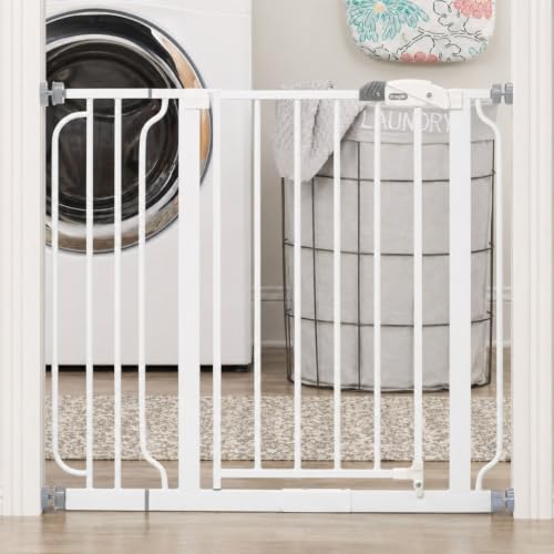 Regalo Safety Baby Gate 29-38.5W x 30H in White, Easy Setup for Doorways & Stairs