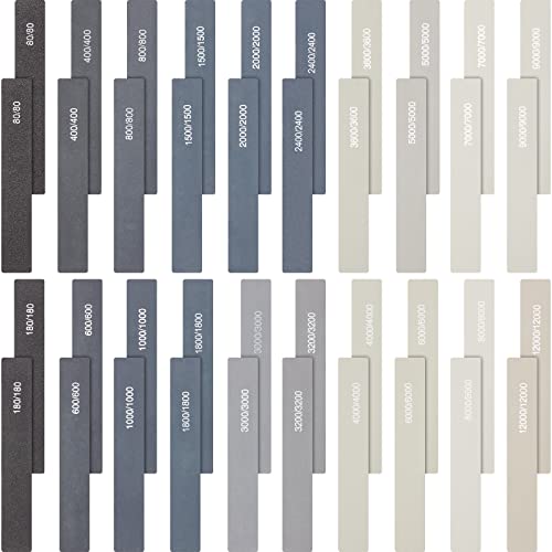 Honoson 40 Pcs Polishing Sticks Sanding Sticks for Plastic Models Metal Accessories Wood Buffing Tools Sandpaper Sanding Polishing Beginner Mini Finger Sander(Rectangle Style)