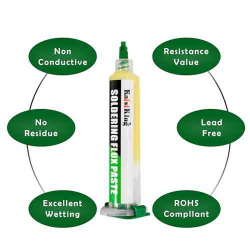 Kaisiking Solder Flux Solder Wick for Electronics Soldering, No Clean Soldering Flux for PCB, SMD & DIY Projects, 0.1" Braided Copper Desoldering Wick & 10cc Flux Paste