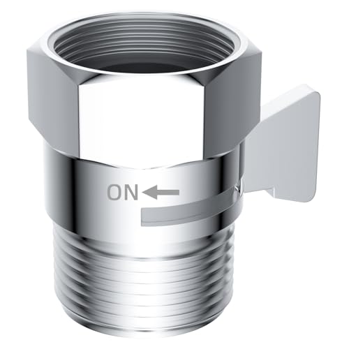 Hibbent 0.5 Inch All Metal Shower Head Flow Control Valve Chrome Model 1