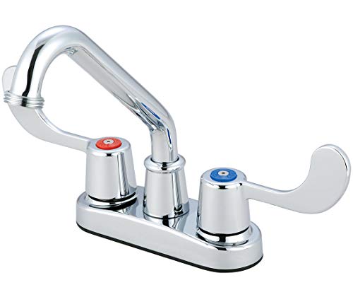 Olympia Two Handle Laundry Faucet with Pull Handle, Chrome Finish