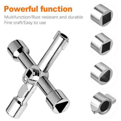 CoguZed 2 Pack Sillcock Key Set, 4 Way Water Key Tool, Multi-Functional Silcock Water Keys for Valves, Faucets, and Spigots