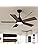 42 Inch Ceiling Fan with Light, Black Ceiling Fans with Lights and Remote/APP, 3CCT, Noiseless DC Motor, Waterproof Plug in Ceiling Fan for Bedroom, Living Room, Patio, Indoor/Outdoor Use