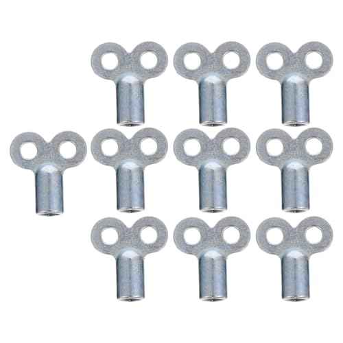 DOITOOL 10 Pcs Metal Radiator Valve Keys, Square Socket Bleed Hole Key Radiator Keys, Water Tap Switch Bleed Key, Plumbing Bleeding Key Air Plumbing Tool (Silver)