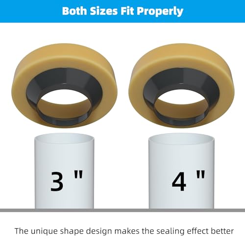 Hibbent 2 Pack Thick Wax Rings for Toilet - Fits 3-Inch & 4-Inch Waste Lines