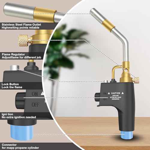 High Intensity Propane Torch Head, Trigger Start Gas Torch, Map Gas Torch Kit for Propane, MAPP and MAP/PRO£¬Solding, Welding, Brazing, Barbecue, Blow Torch£¨CSA Certified)