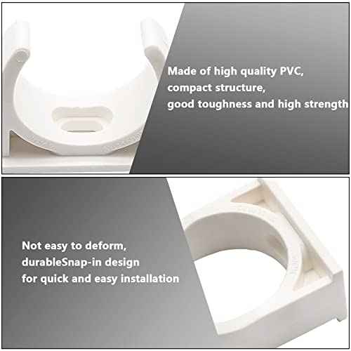 1 Inch PVC Water Pipe Clamps Clips, U-Shaped Buckles PEX Clips Pipe Hangers Clamps, PEX Holder Pipe Support for Water Pipes Tubing Hoses(20 Pack)