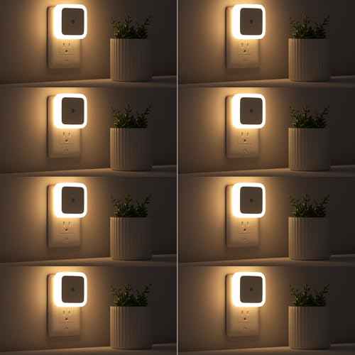 Sujeet Night Light, Night Lights Plug into Wall 8-Pack, Nightlight Plug in Night Light, Dusk to Dawn Night Lamp Led (Warm White)