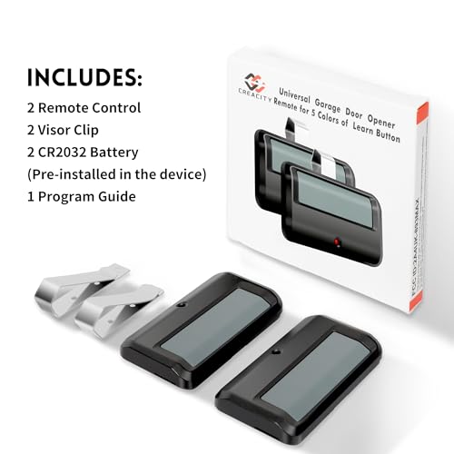 CreaCity 2 Pack Garage Door Remote Compatible with LiftMaster, Chamberlain, Craftsman