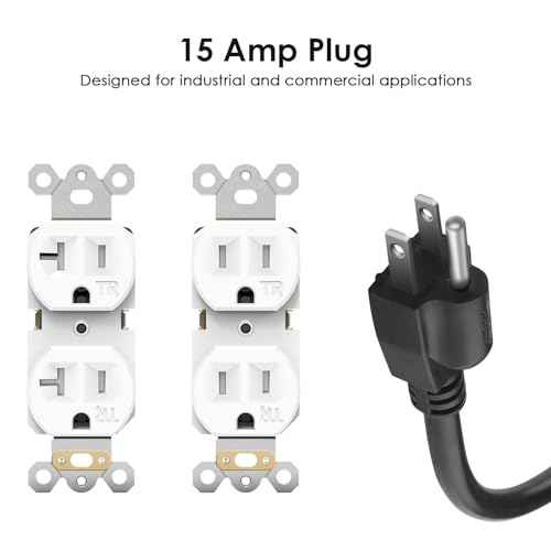 JUNNUJ Heavy Duty 20 Amp Surge Protector 4800J, Garage Metal 8 Outlets 12 Gauge, High Amp 5-15P Adapter Shop 6-20R T-Slot Industrial Outlet, 25 FT Extension Cord Commercial for Appliance