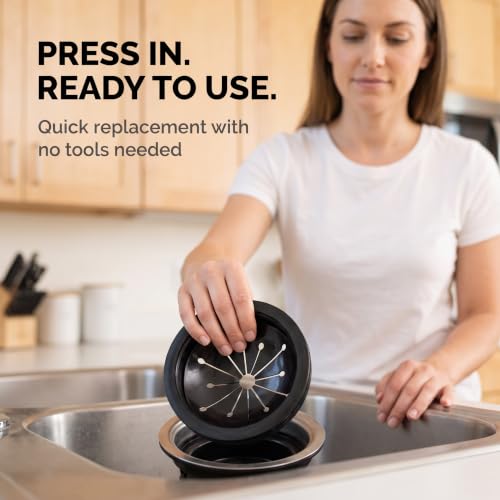 Black 3-Inch Rubber Garbage Disposal Splash Guard - Universal Sink Baffle Cover