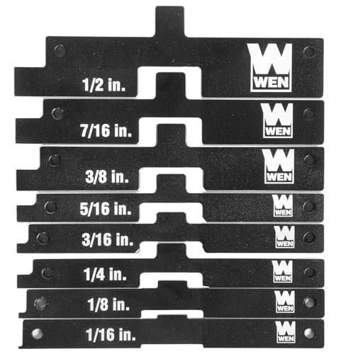 WEN Aluminum Precision Setup Blocks, Eight-Piece Gauge Set for Router