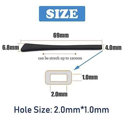 Eyeglass Replacement Temples,Silicone Glasses End Tips Ear Sock Pieces Sleeve for Thin Metal Glasses Legs,8 Pairs