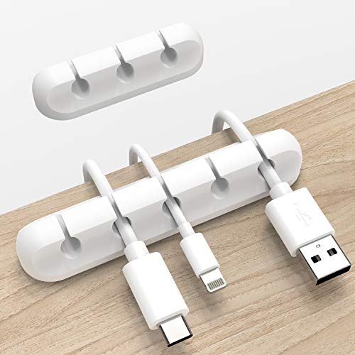 INCHOR White Cord Organizer for Desk - Cable Clips 2 Pack
