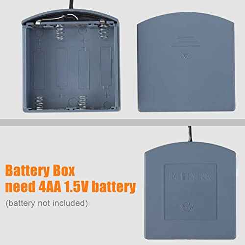 External Power Supply Box with 2.5mm and 3.5mm Jack for Some Safe Box with External Battery Supply, 4 AA Battery Holder with Wires, 6V Backup Power Source for The Safe Box