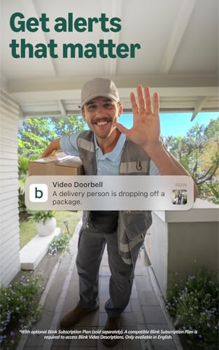 Blink Wired Doorbell 2K+ Head-to-Toe Video, Black, Without Chime, Device Only