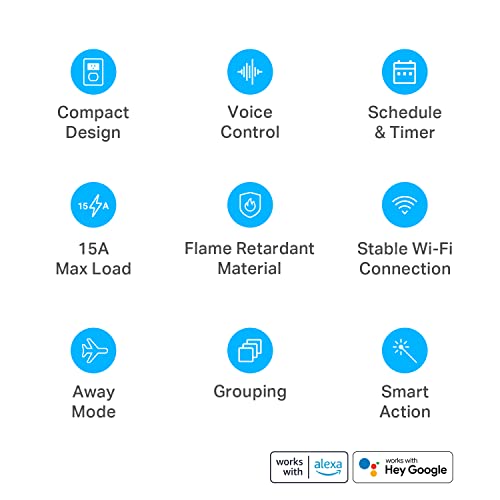Kasa Smart Plug Ultra Mini 15A 4-Pack Wi-Fi Outlet Compatible with Alexa & Google