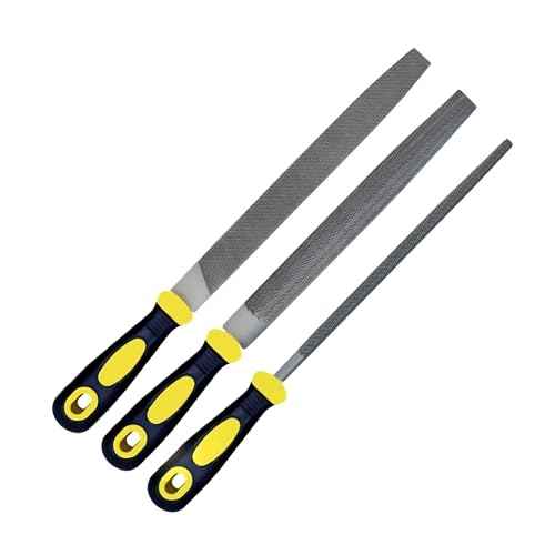 3 pcs Metal File Set, 8-inch,Professional High Carbon Steel File, Includes Flat/Round/Half-Round,Work for Metal, Wood