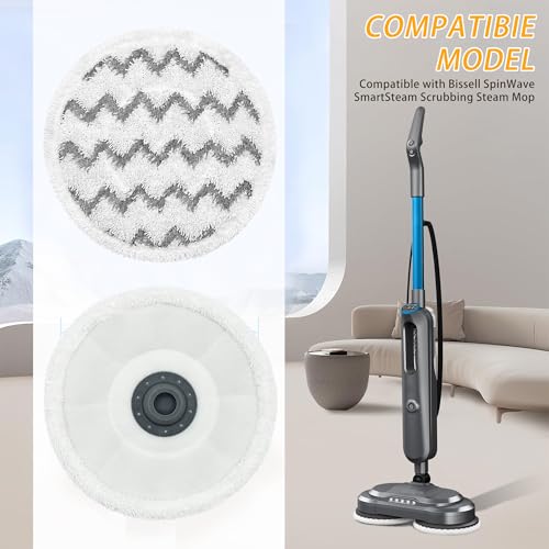 YUYUXB 3897A/3712 SpinWave Steam Mop Pads Replacement – 6 Pack, Velcro Fit
