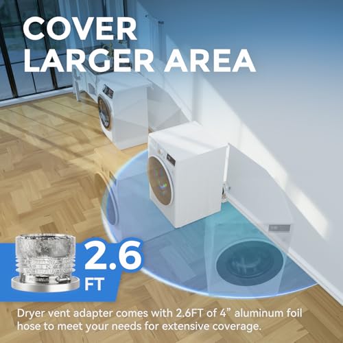 Jeevony Aluminum Magnetic Dryer Vent Coupling Kit for 90° Venting, 4-Inch with 2.6ft Hose & Clamps
