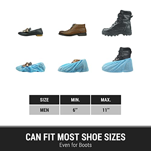 Shoe Covers Disposable Non Slip, 200 Pack (100 Pairs), Durable Non Woven Boot Covers for Indoors, One Size Fits Most