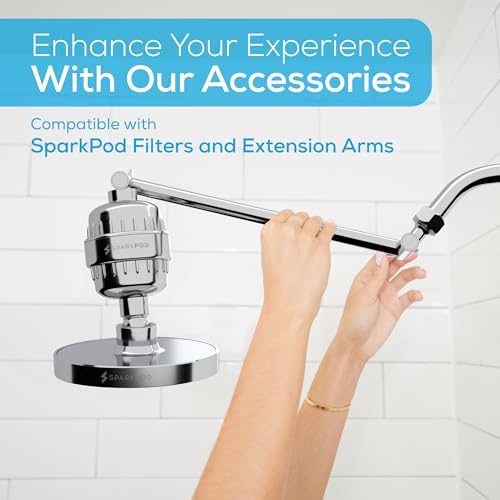 SparkPod 6 Inch Round Rain Shower Head Chrome Finish | Luxury, Water-Saving, Easy Install