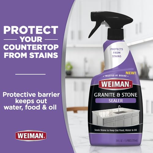 Weiman Granite & Stone Sealer Spray - Water-Based, pH-Neutral, 24 oz