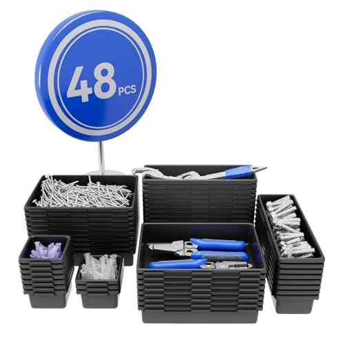 48 PCS Tool Box Drawer Organizer Set, Desk Organizer,Garage Organzation,Storage of Different Tools,Multiple Storage Scenarios of Home,Garage