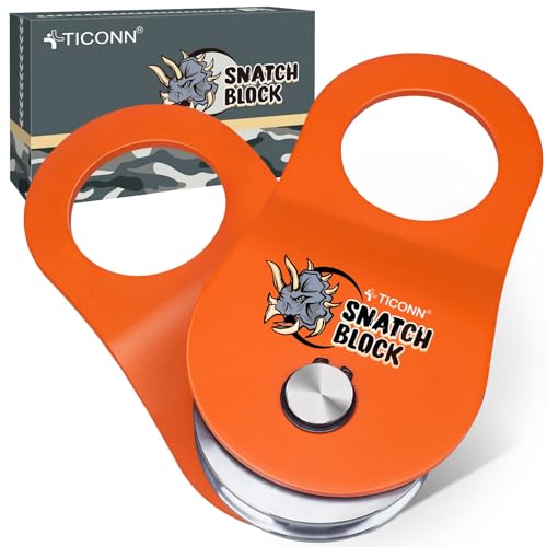 TICONN 10 Ton Snatch Block Winch Pulley for Off-Road Recovery, Heavy-Duty Steel